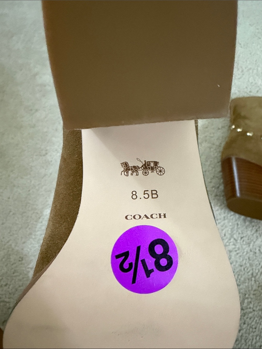 Coach Tan Suede Studded Western Ankle Boots - Picture 2 of 6